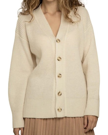 Long Oversized Chunky knitted Black Cardigan AALKAMI London AALKAMI